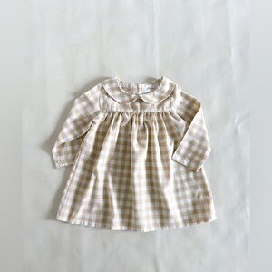 Knotted Fern Yellow Gingham Dress 12/18 VGUC